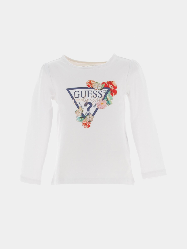 T-shirt manches longues lovely blanc bébé - Guess