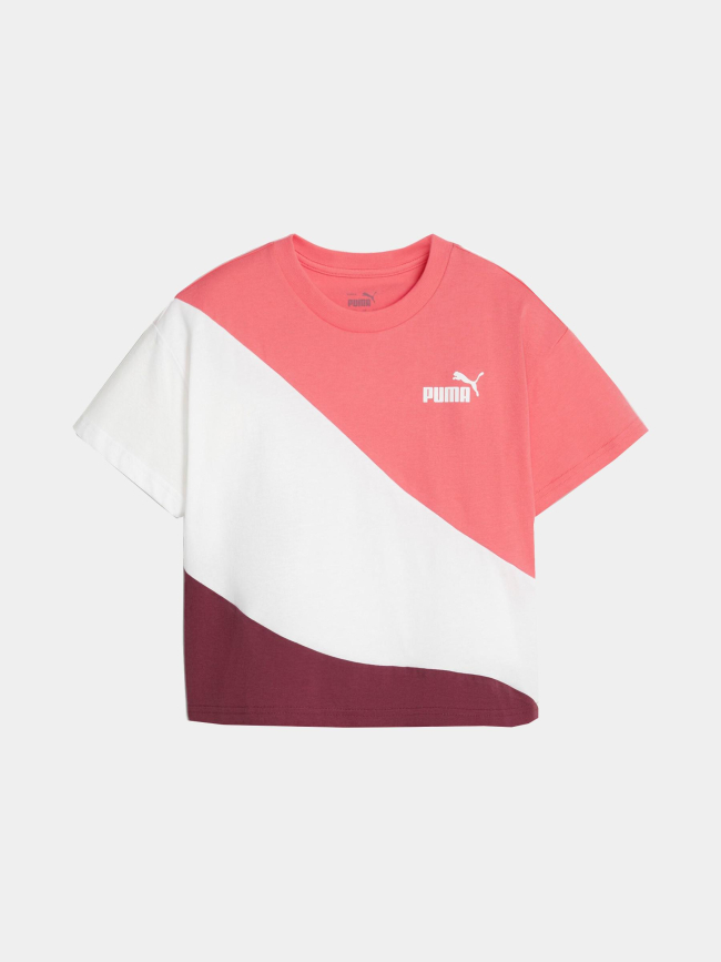 T-shirt cat colorblock rose fille - Puma