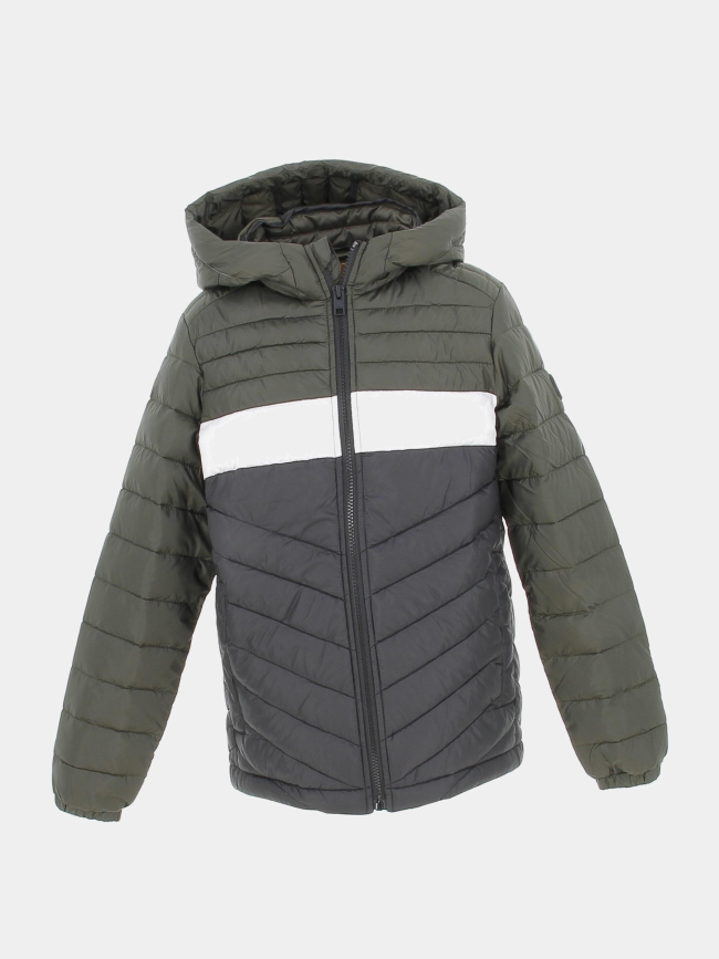 Doudoune hero puffer noir kaki garçon - Jack & Jones