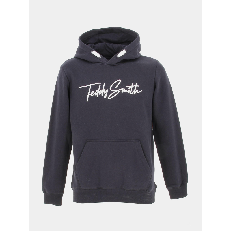 Sweat capuche evan signature bleu garçon - Teddy Smith