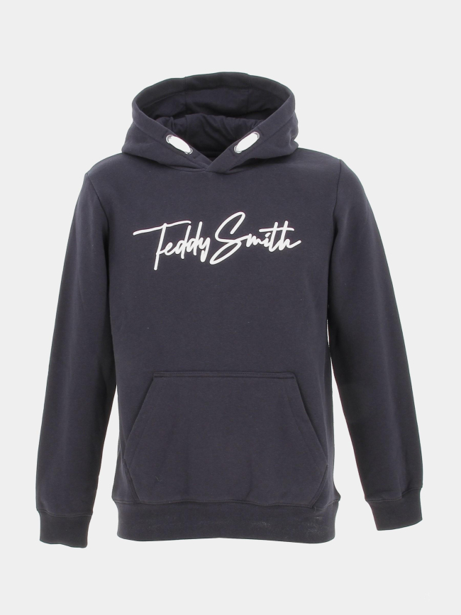 Sweat capuche evan signature bleu garçon - Teddy Smith