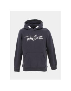 Sweat capuche evan signature bleu garçon - Teddy Smith