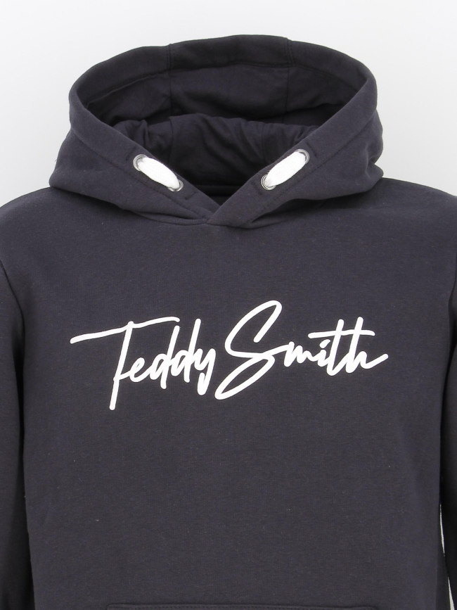 Sweat capuche evan signature bleu garçon - Teddy Smith