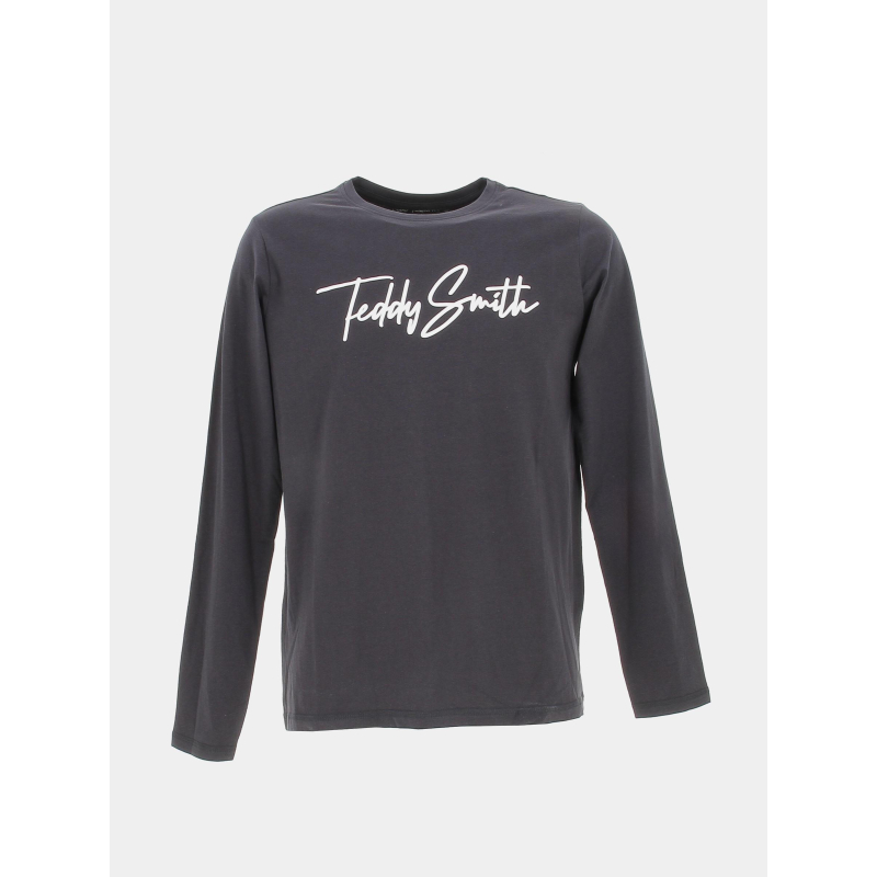 T-shirt manche longue signature bleu garçon - Teddy Smith