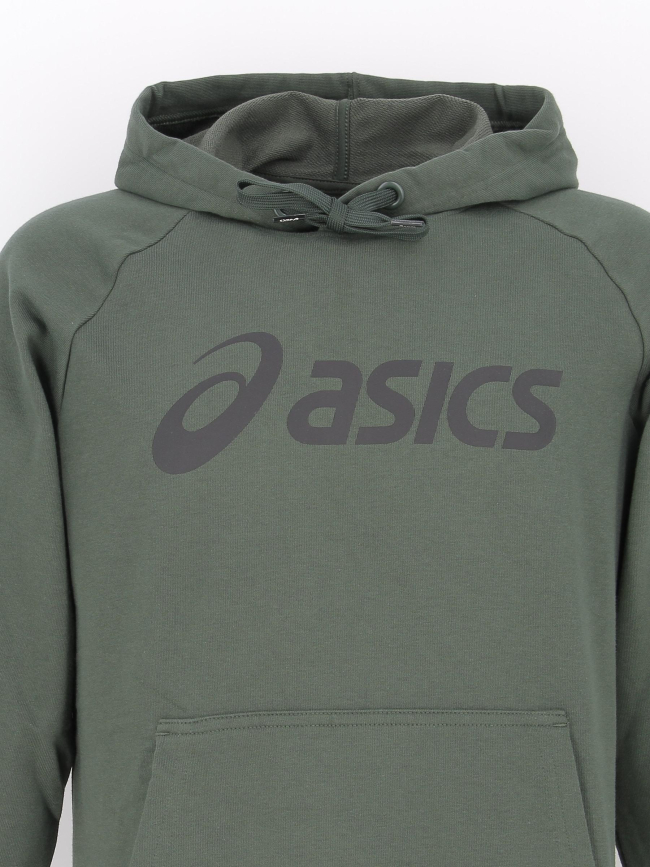 Sweat à capuche big logo kaki homme - Asics