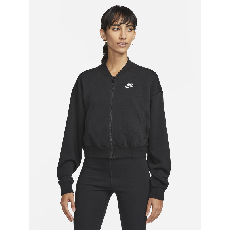 Sweat zippé crop nsw club noir femme - Nike