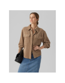 Surchemise sascha corduroy marron femme - Vero Moda