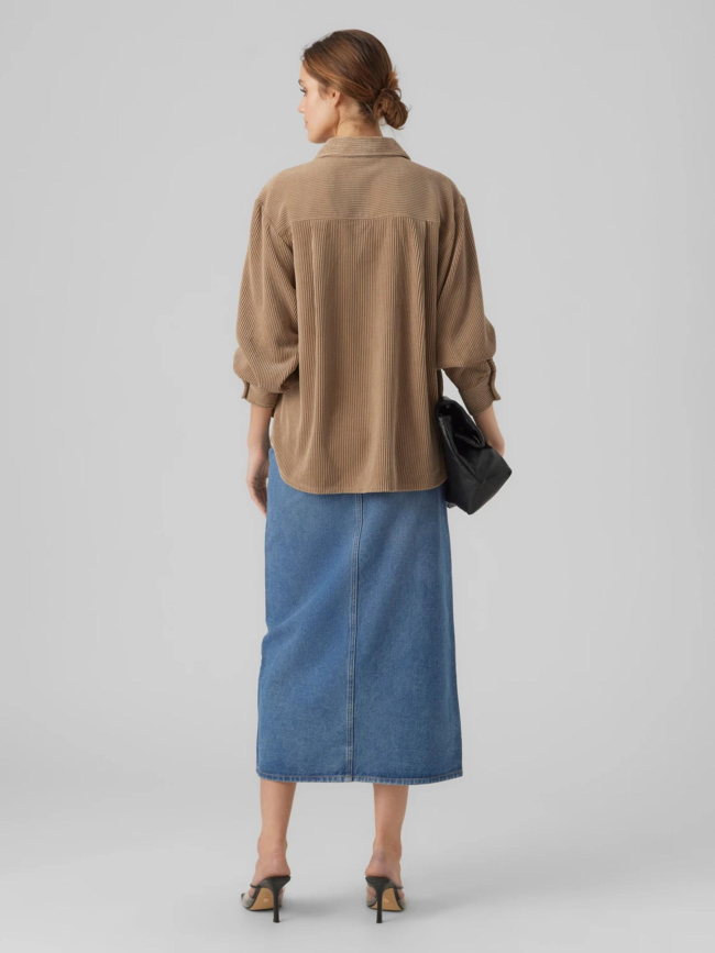 Surchemise sascha corduroy marron femme - Vero Moda