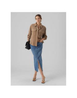 Surchemise sascha corduroy marron femme - Vero Moda