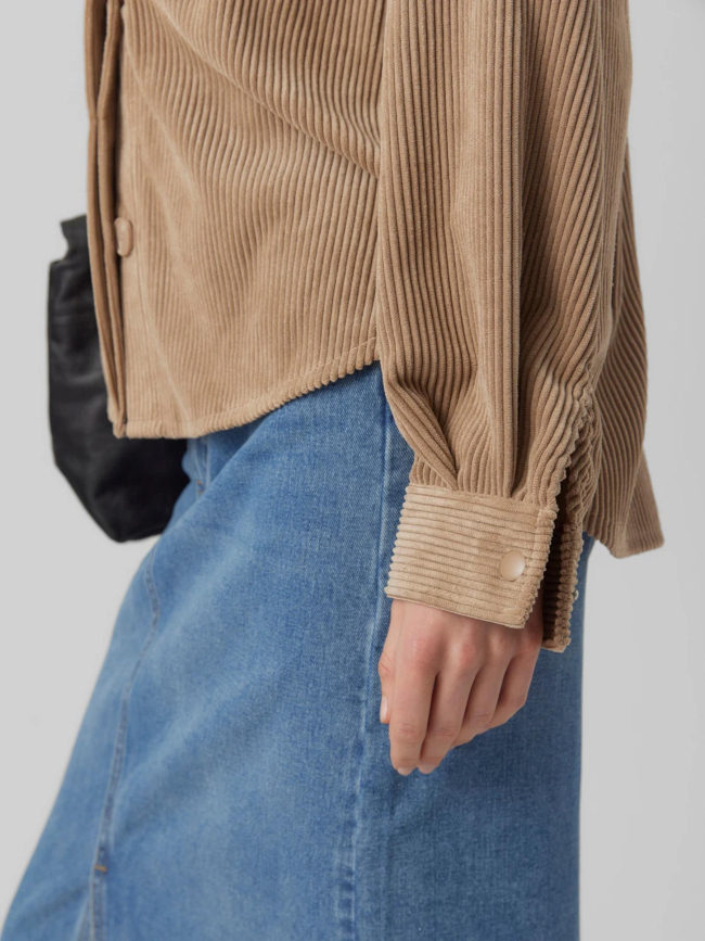 Surchemise sascha corduroy marron femme - Vero Moda