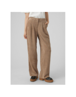 Pantalon wide velours corduroy marron femme - Vero Moda