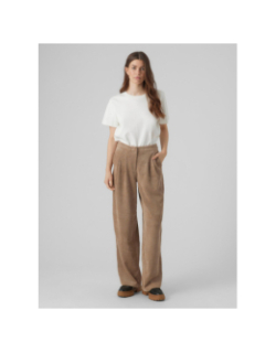 Pantalon wide velours corduroy marron femme - Vero Moda