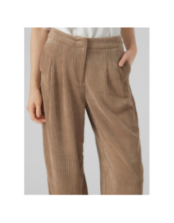 Pantalon wide velours corduroy marron femme - Vero Moda