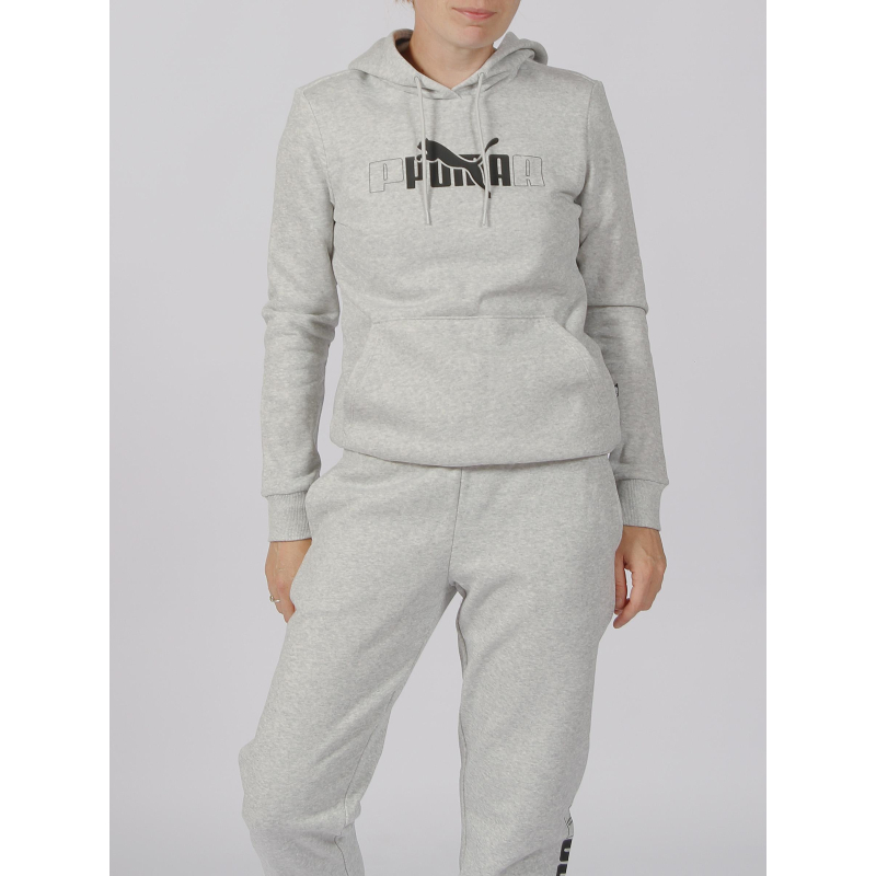 Sweat à capuche essential gris femme - Puma