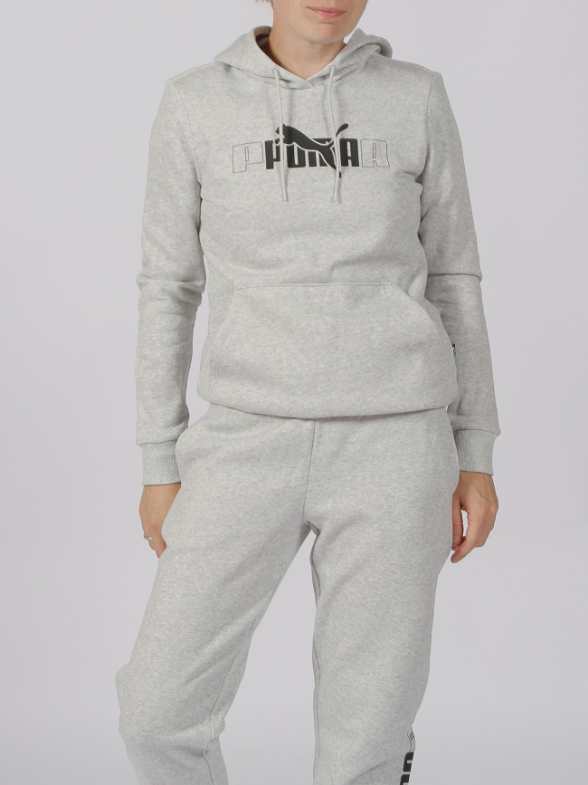 Sweat à capuche essential gris femme - Puma