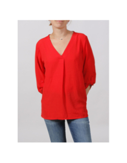 Blouse divya manche 3/4 rouge femme - Jacqueline De Yong