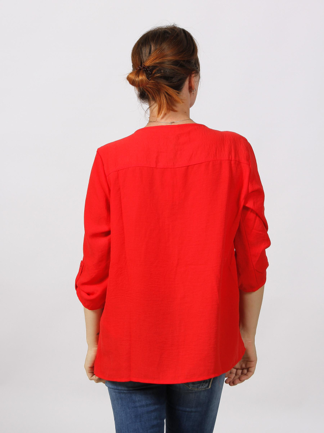 Blouse divya manche 3/4 rouge femme - Jacqueline De Yong