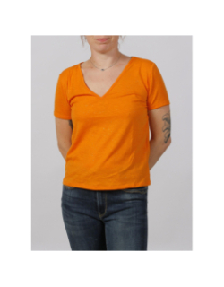 T-shirt dora glitter orange femme - Jaqueline De Yong