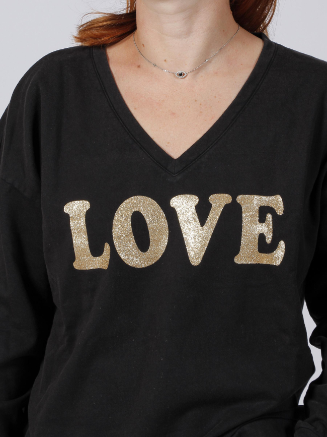 Sweat carola love noir femme - Vero Moda