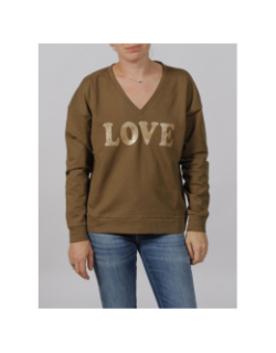 Sweat carola love marron femme - Vero Moda