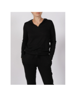 Sweat à capuche maille touch noir femme - Sunvalley