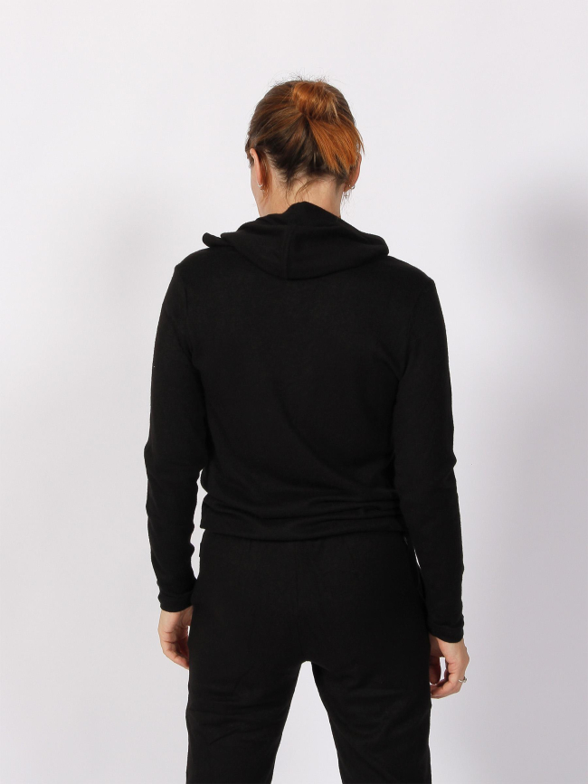 Sweat à capuche maille touch noir femme - Sunvalley