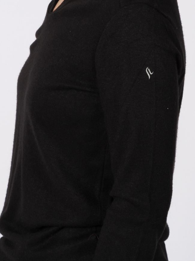 Sweat à capuche maille touch noir femme - Sunvalley