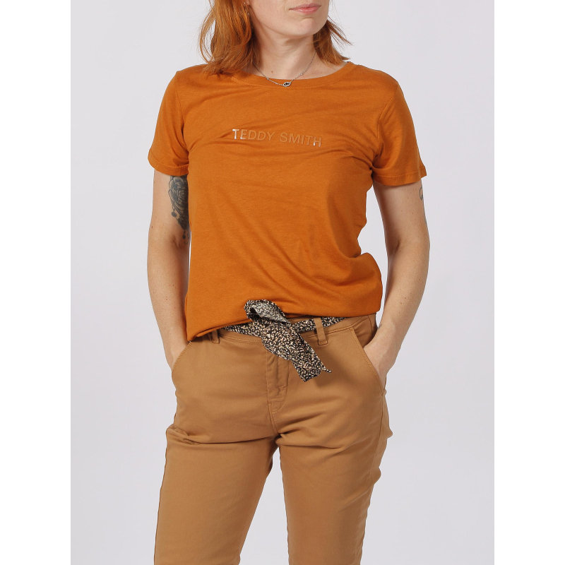 T-shirt new ticia camel femme - Teddy Smith