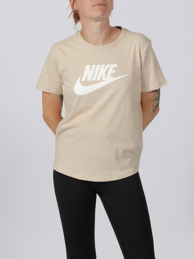 T-shirt sportswear essential icon futura beige femme - Nike