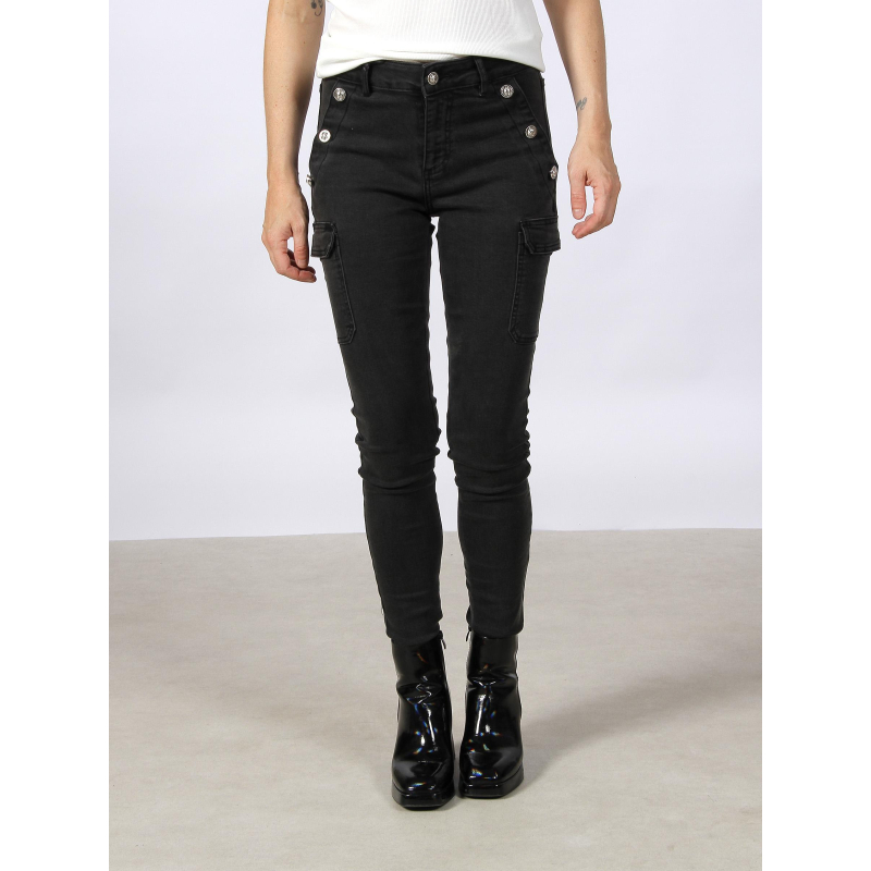 Jean skinny cargo pema noir femme - Morgan