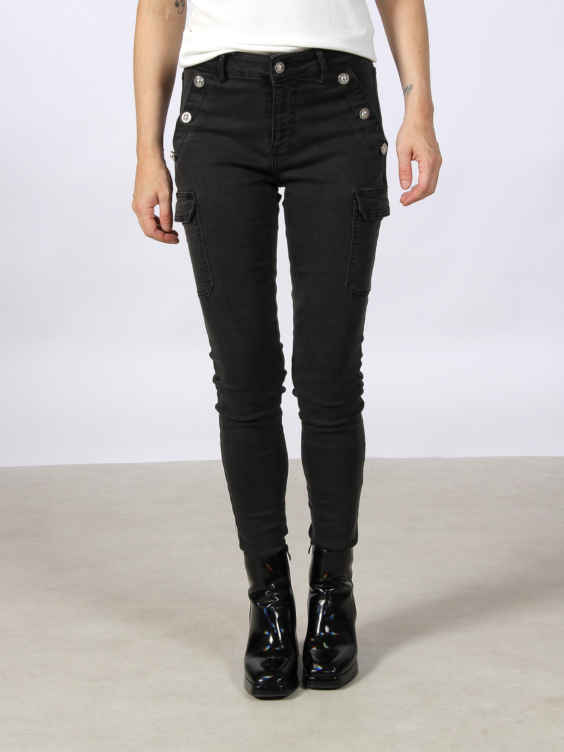 Jean skinny cargo pema noir femme - Morgan