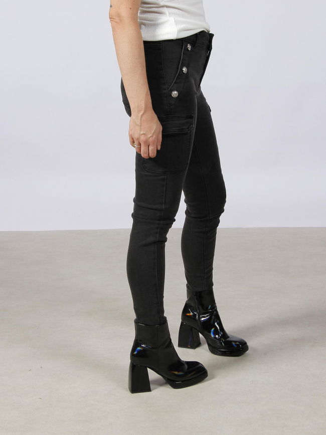 Jean skinny cargo pema noir femme - Morgan