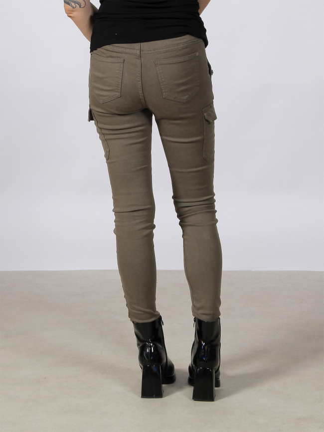 Pantalon skinny cargo kaki femme - Morgan