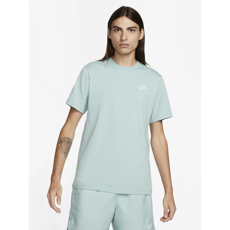 T-shirt nsw club logo brodé bleu vert clair homme - Nike