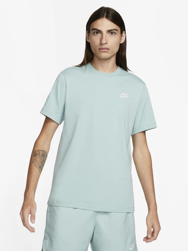 T-shirt nsw club logo brodé bleu vert clair homme - Nike