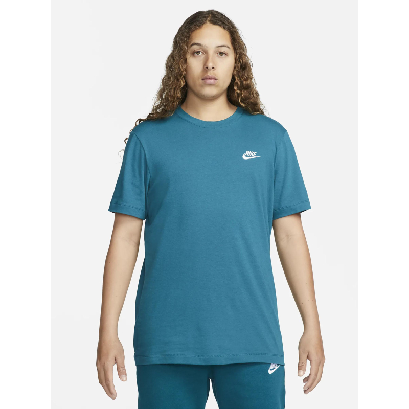 T-shirt nsw club logo brodé bleu homme - Nike