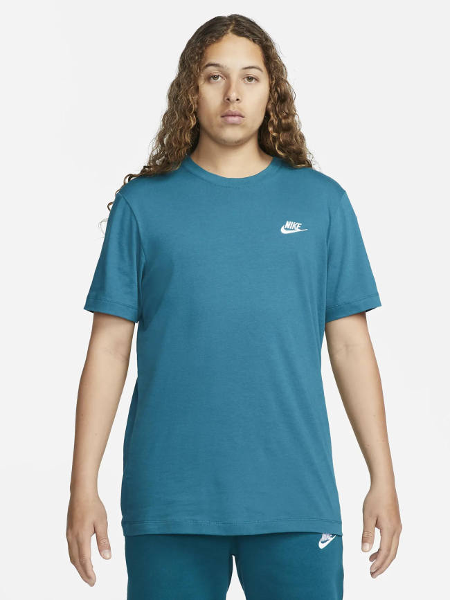 T-shirt nsw club logo brodé bleu homme - Nike