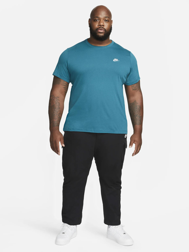 T-shirt nsw club logo brodé bleu homme - Nike