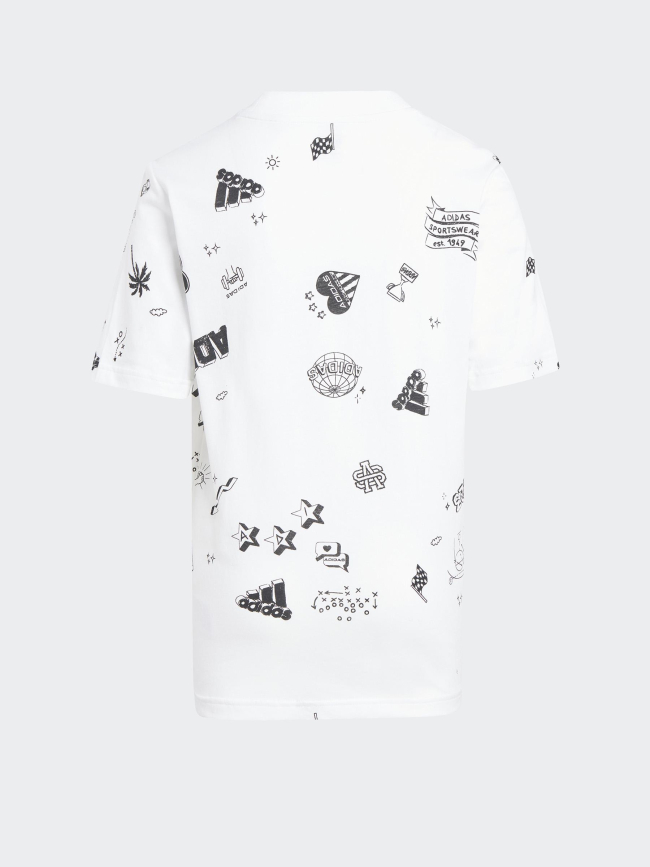 T-shirt bluv motif blanc garçon - Adidas