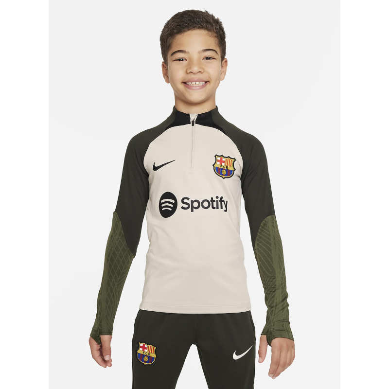 Sweat de football fc barcelone beige garçon - Nike