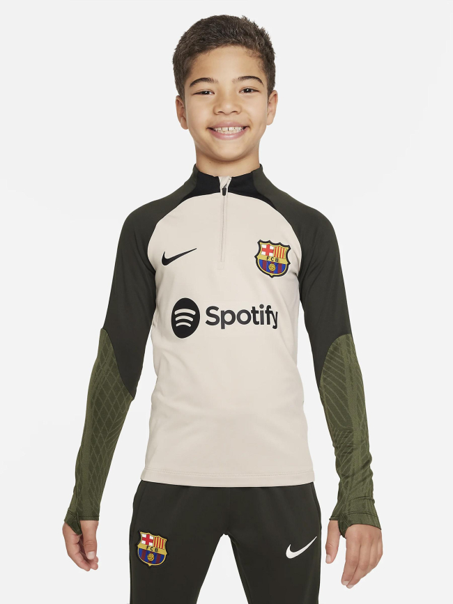 Sweat de football fc barcelone beige garçon - Nike