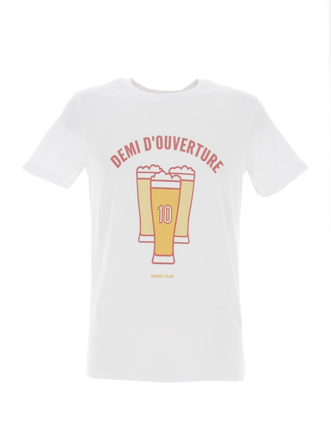 T-shirt demi ouverture blanc homme - Monsieur T-shirt