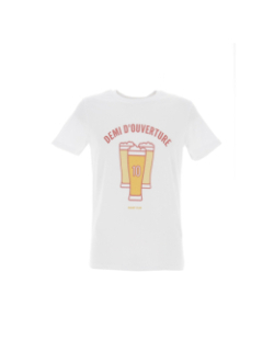 T-shirt demi ouverture blanc homme - Monsieur T-shirt