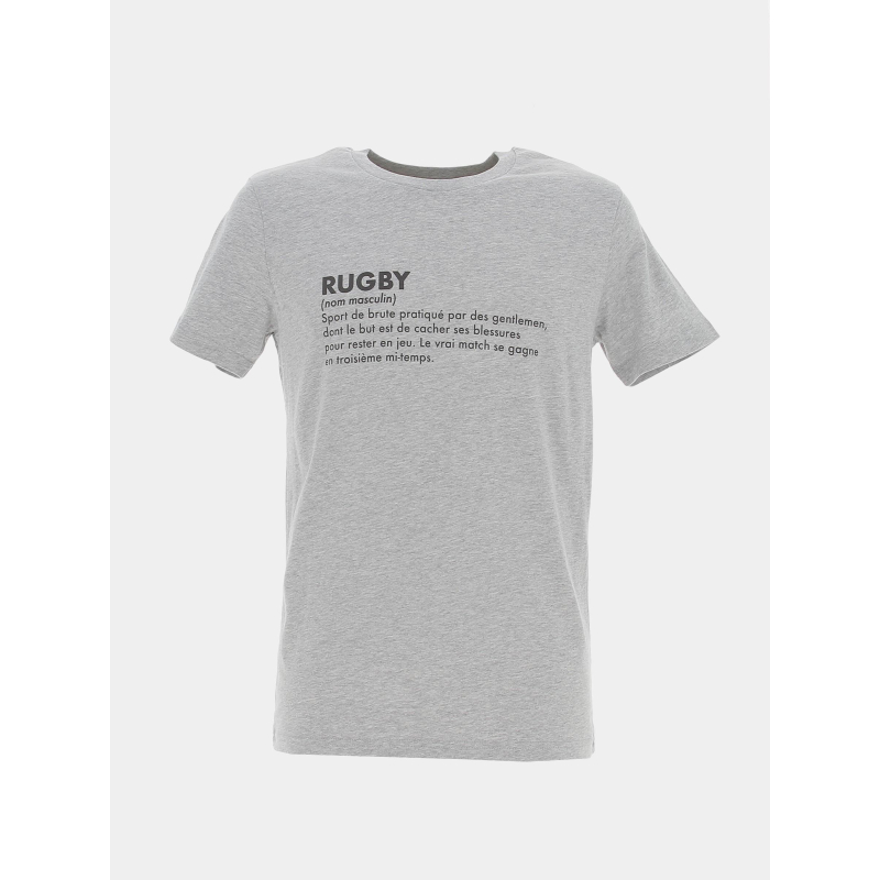 T-shirt definition rugby gris homme - Monsieur T-shirt