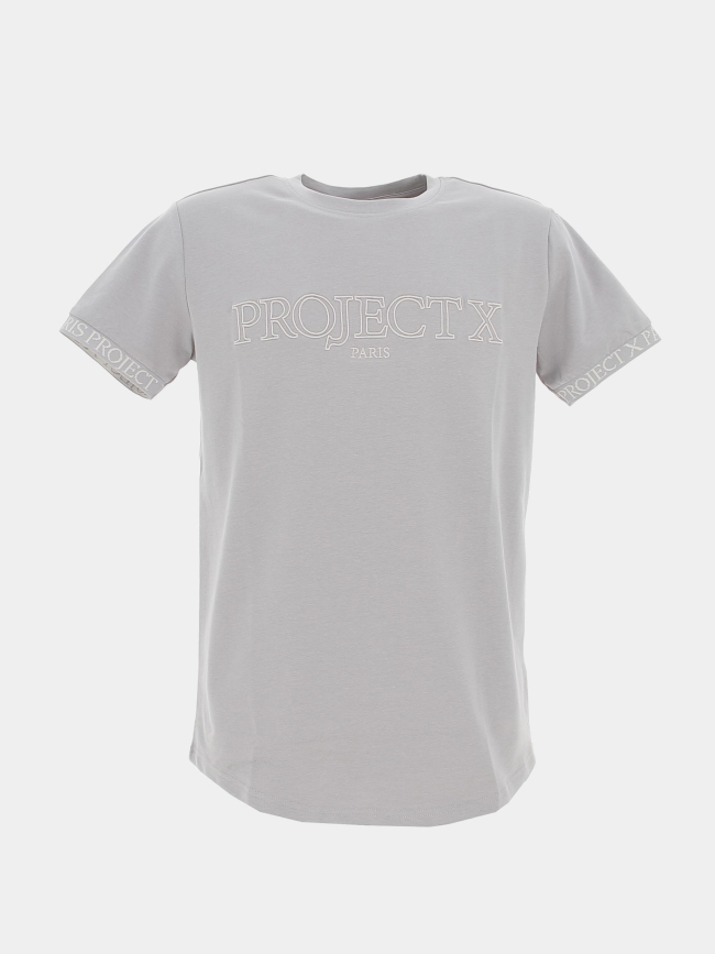 T-shirt logo brodé gris homme - Project X Paris