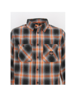 Chemise à carreaux plaid orange noir homme - Von Dutch