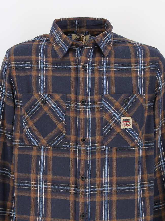 Chemise à carreaux plaid marron homme - Von Dutch