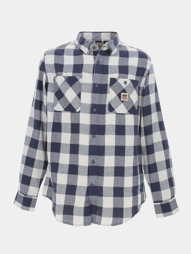 Chemise à carreaux plaid bleu marine homme - Von Dutch