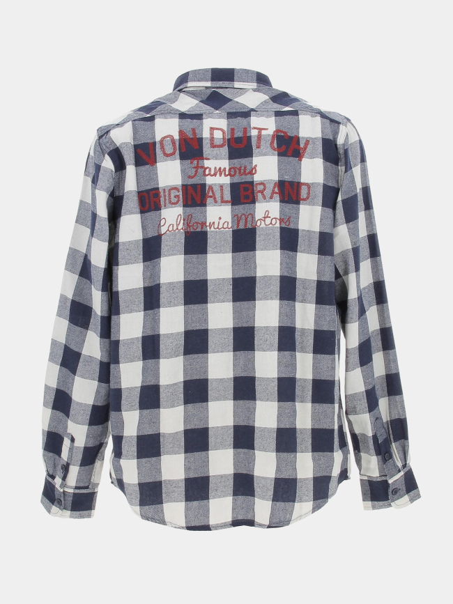 Chemise à carreaux plaid bleu marine homme - Von Dutch