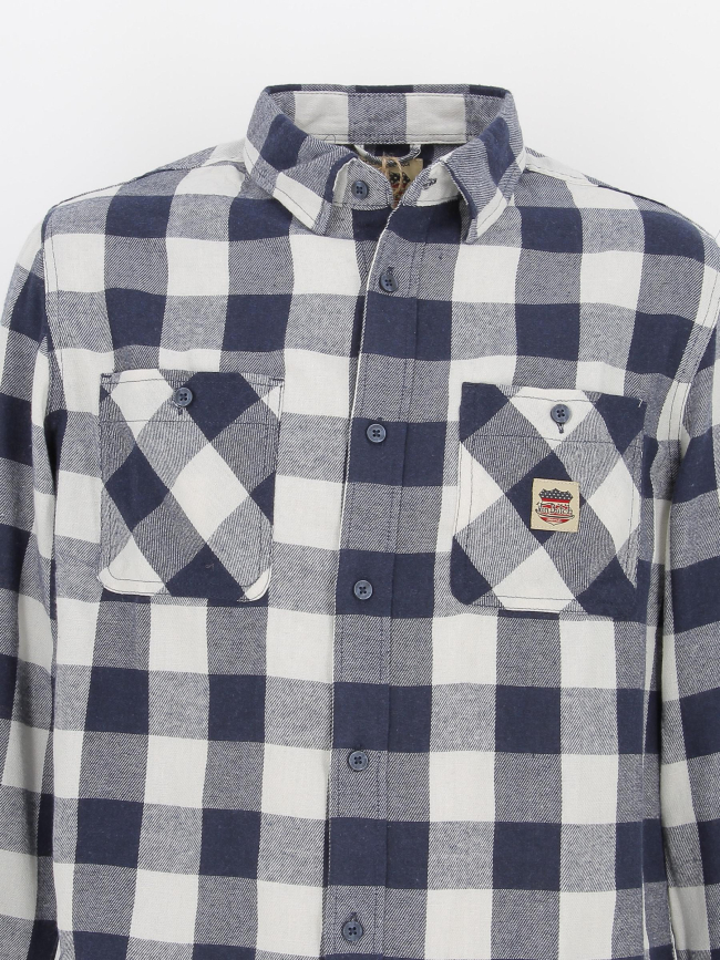 Chemise à carreaux plaid bleu marine homme - Von Dutch